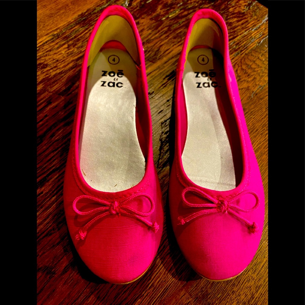 Zoē & Zac hot pink 💖 ballerina flats kids SZ 4